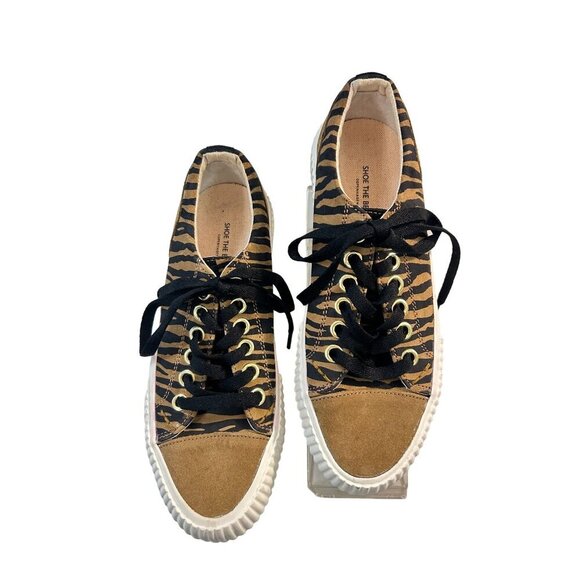 Shoe The Bear Womens Tiger Stripe Suede/Rubber Sneakers US size 7 - Picture 1 of 5